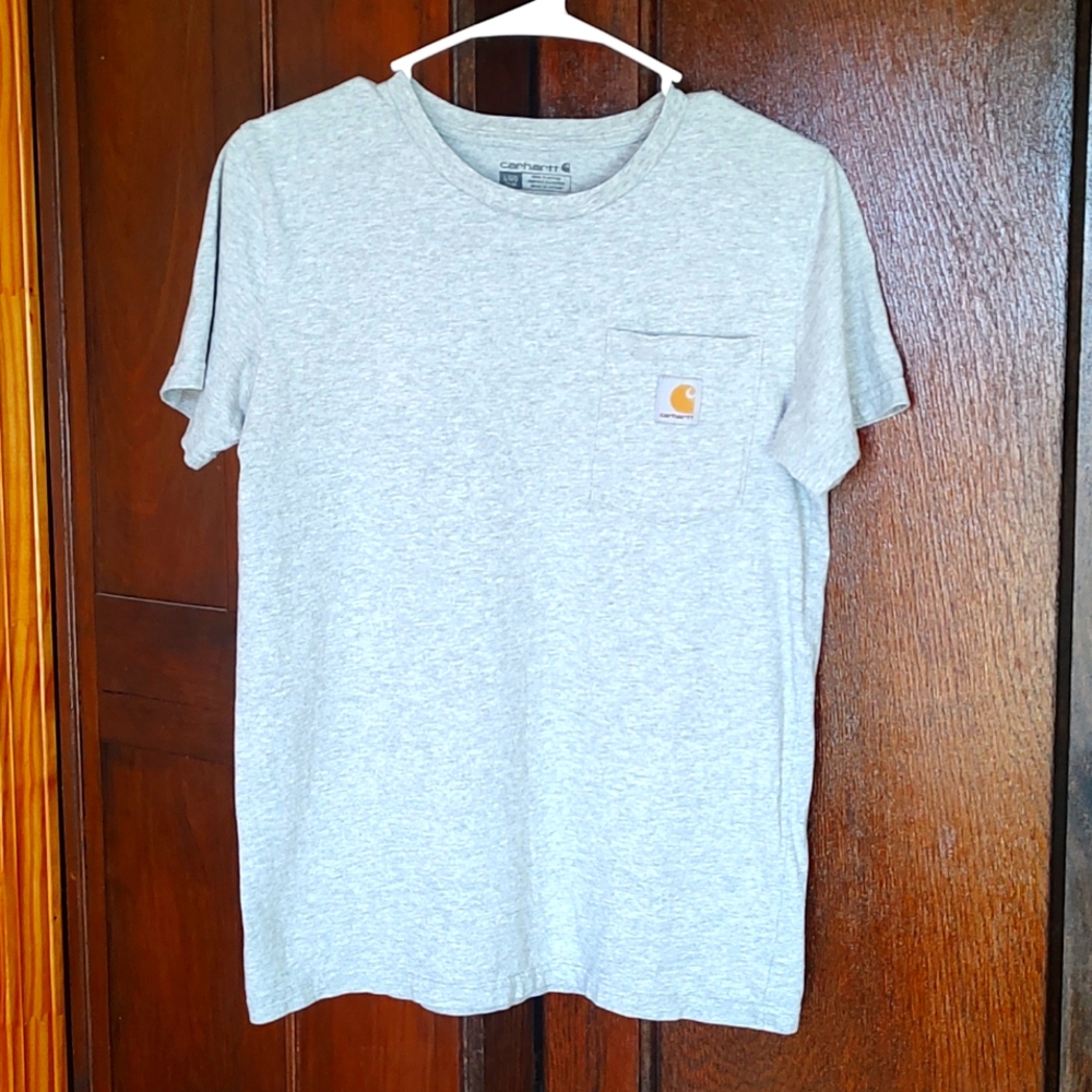 Boys Carhartt Gray Pocket T-shirt size Large